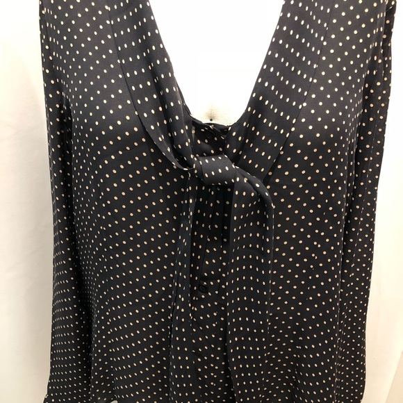 DKNY CITY black and cream polka-dot blouse - Picture 2 of 4